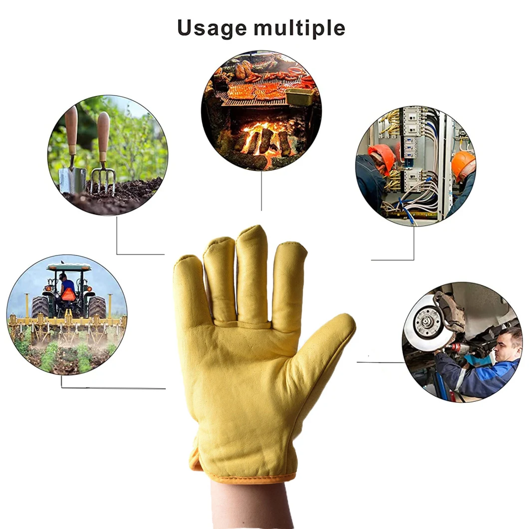 Factory Price Leather Glove Work Welding Safety Sheepskin Leather Glove